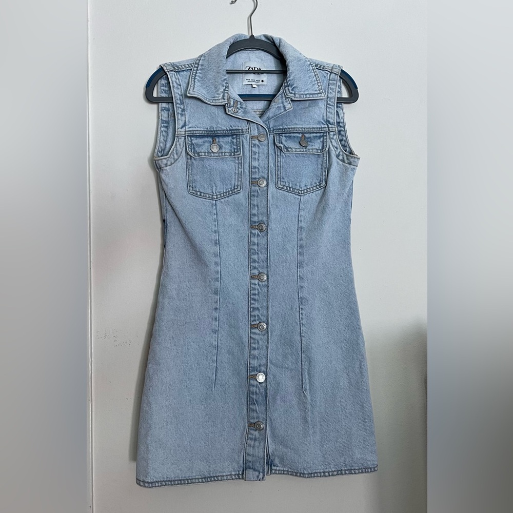 Zara Light Blue Denim Dress